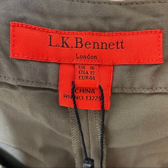 NWT LK Bennett Size 12 Green Pleated Crop Melodie Pants - Picture 5 of 7